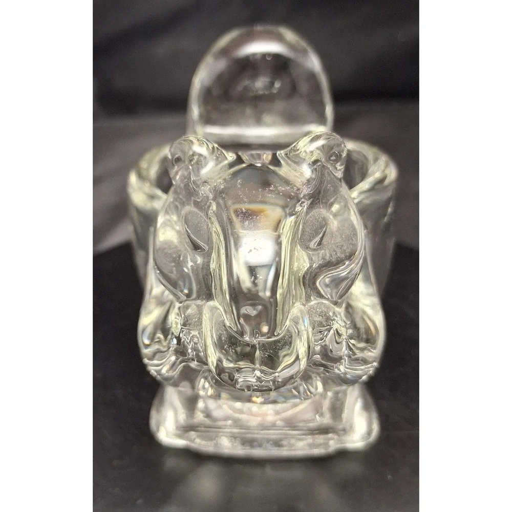Avon Vintage Clear Glass Squirrel Votive Candle Holder Trinket Dish Figurine